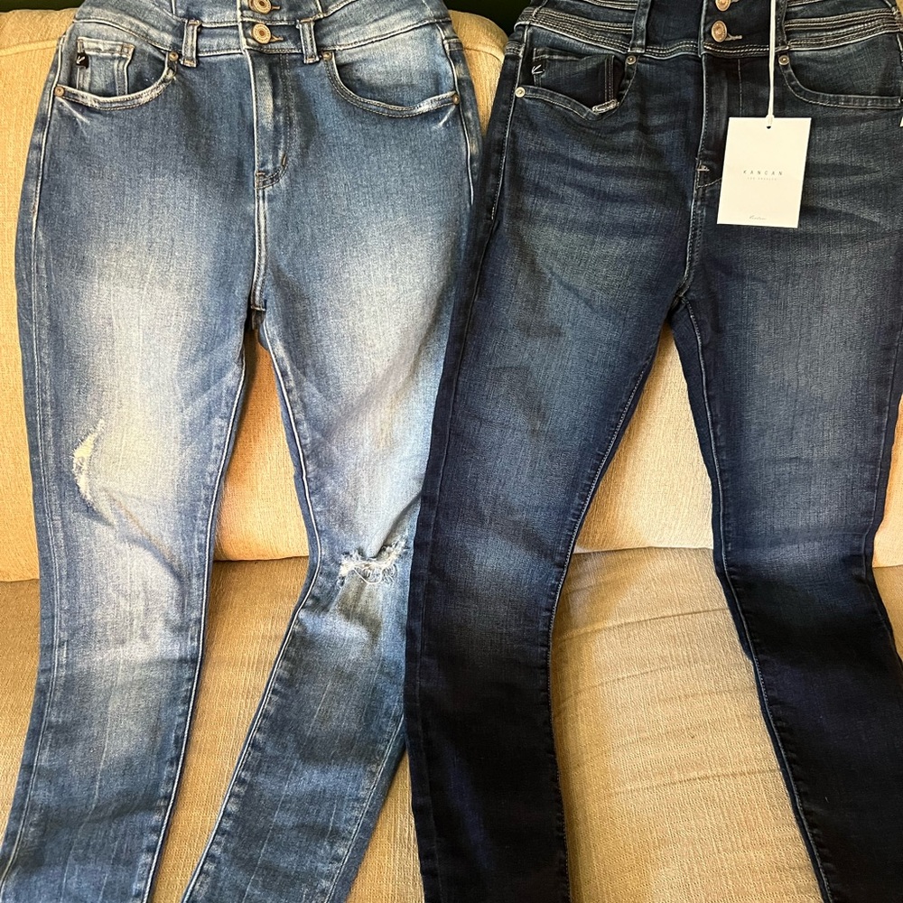 KanCan Light and Dark Blue Skinny Jeans